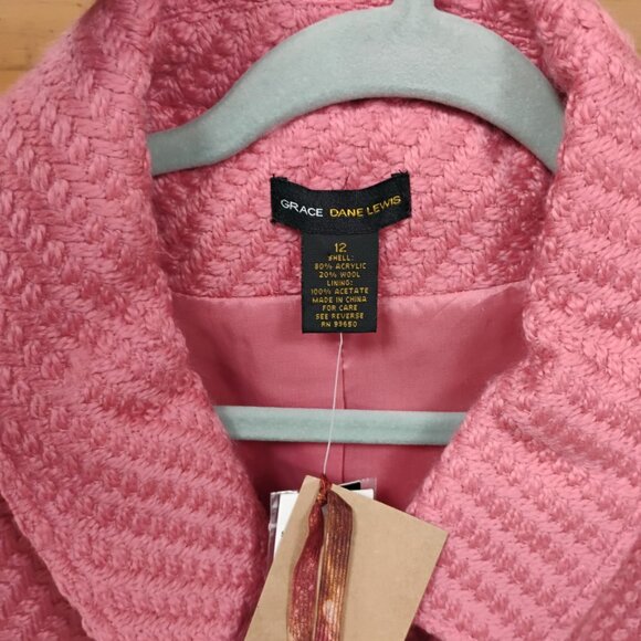 GRACE DANE LEWIS PINK TEXTURED COAT (SIZE 12) - Picture 2 of 2